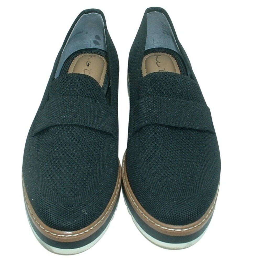 Me Too Barrett Black Knit Platform Penny Loafers Shoes Womens 7M